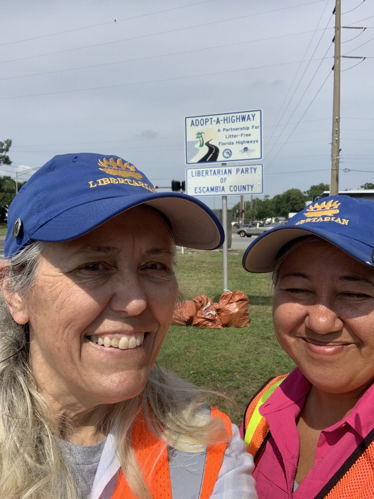 Becky and Anne at the cleanup event